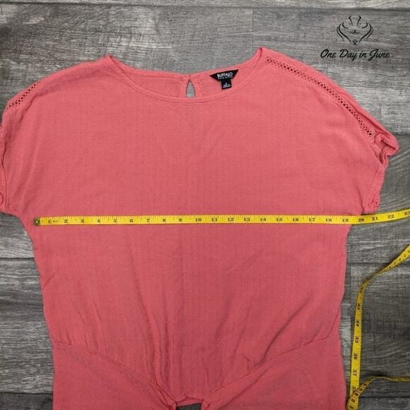 Buffalo David Bitton Short Sleeve Tie Front Top Size S - Picture 3 of 5